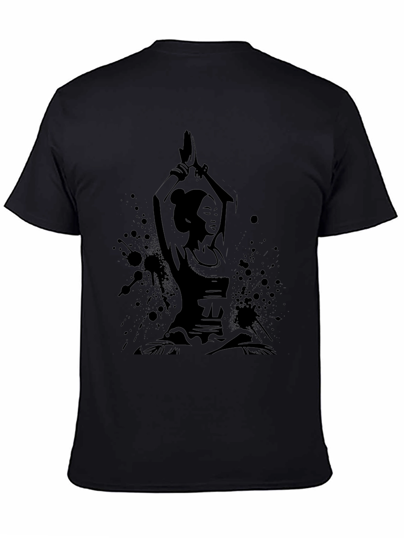 Yoga Woman Black Graphic T-Shirt