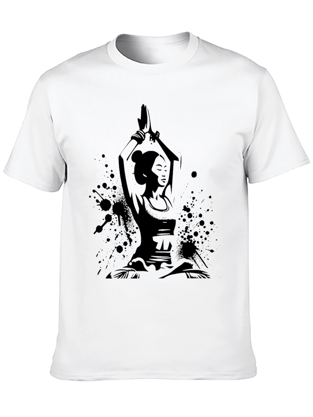 Yoga Woman Black Graphic T-Shirt
