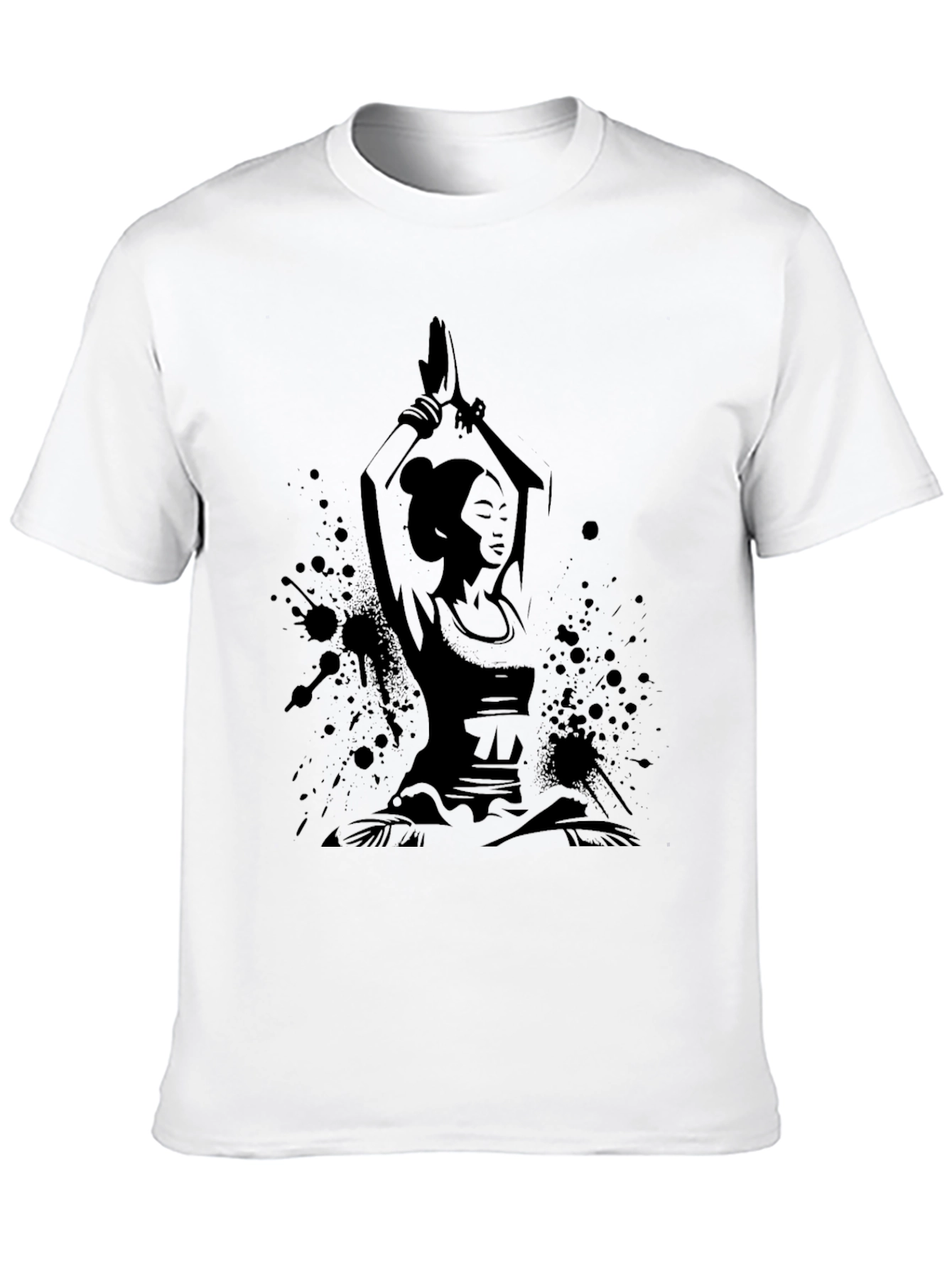 Yoga Woman Black Graphic T-Shirt