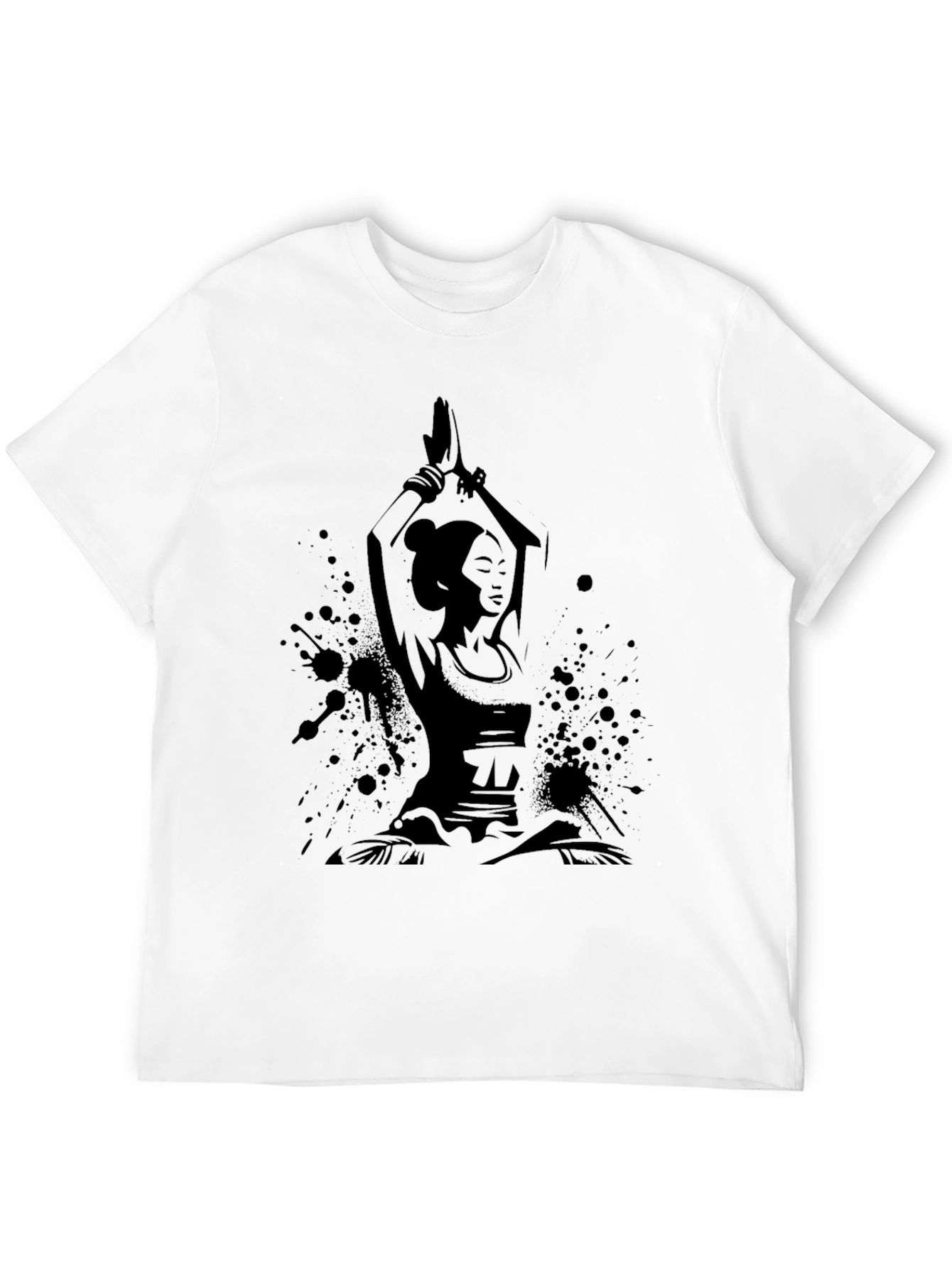 Yoga Woman Black Graphic T-Shirt