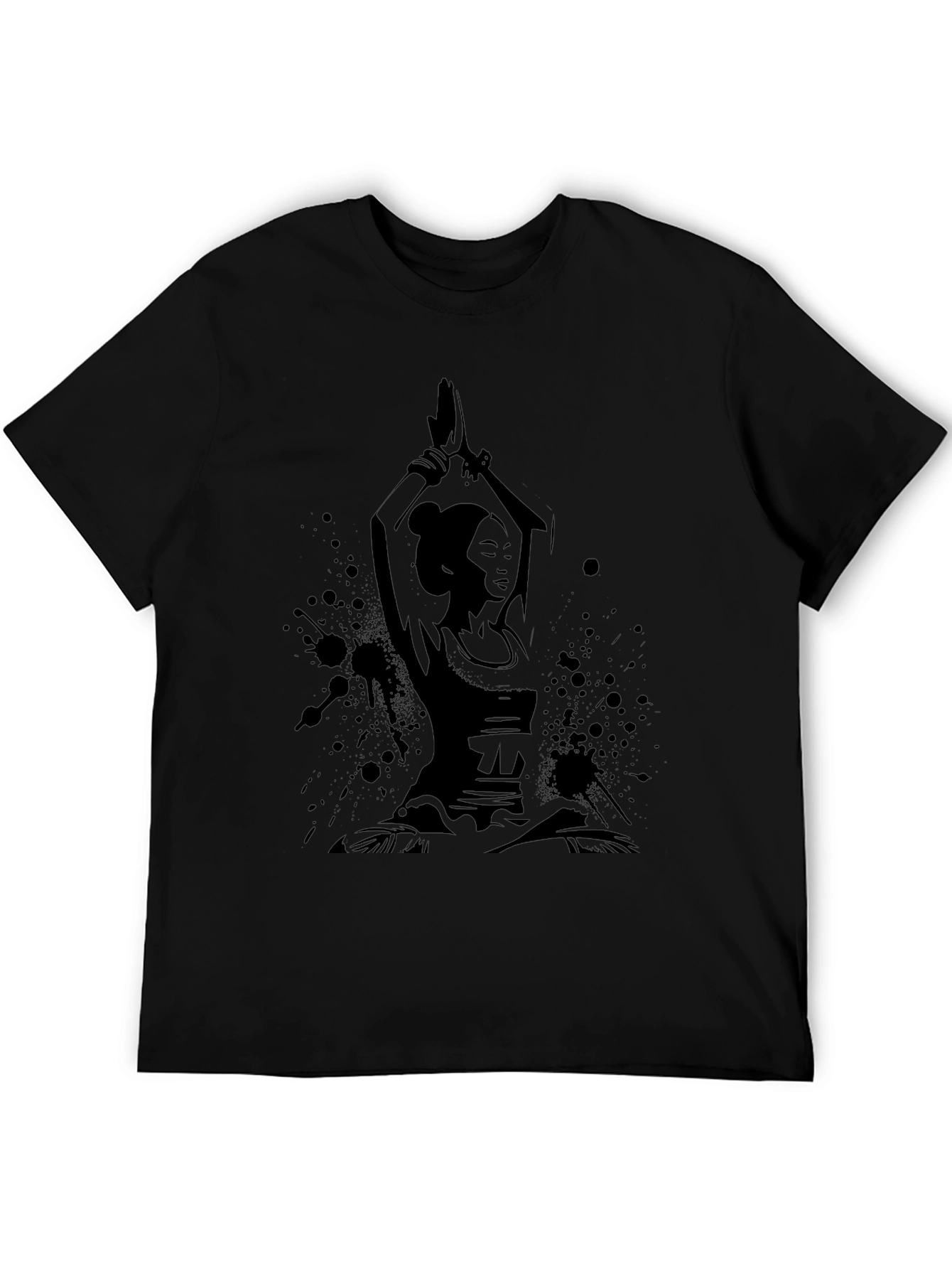 Yoga Woman Black Graphic T-Shirt