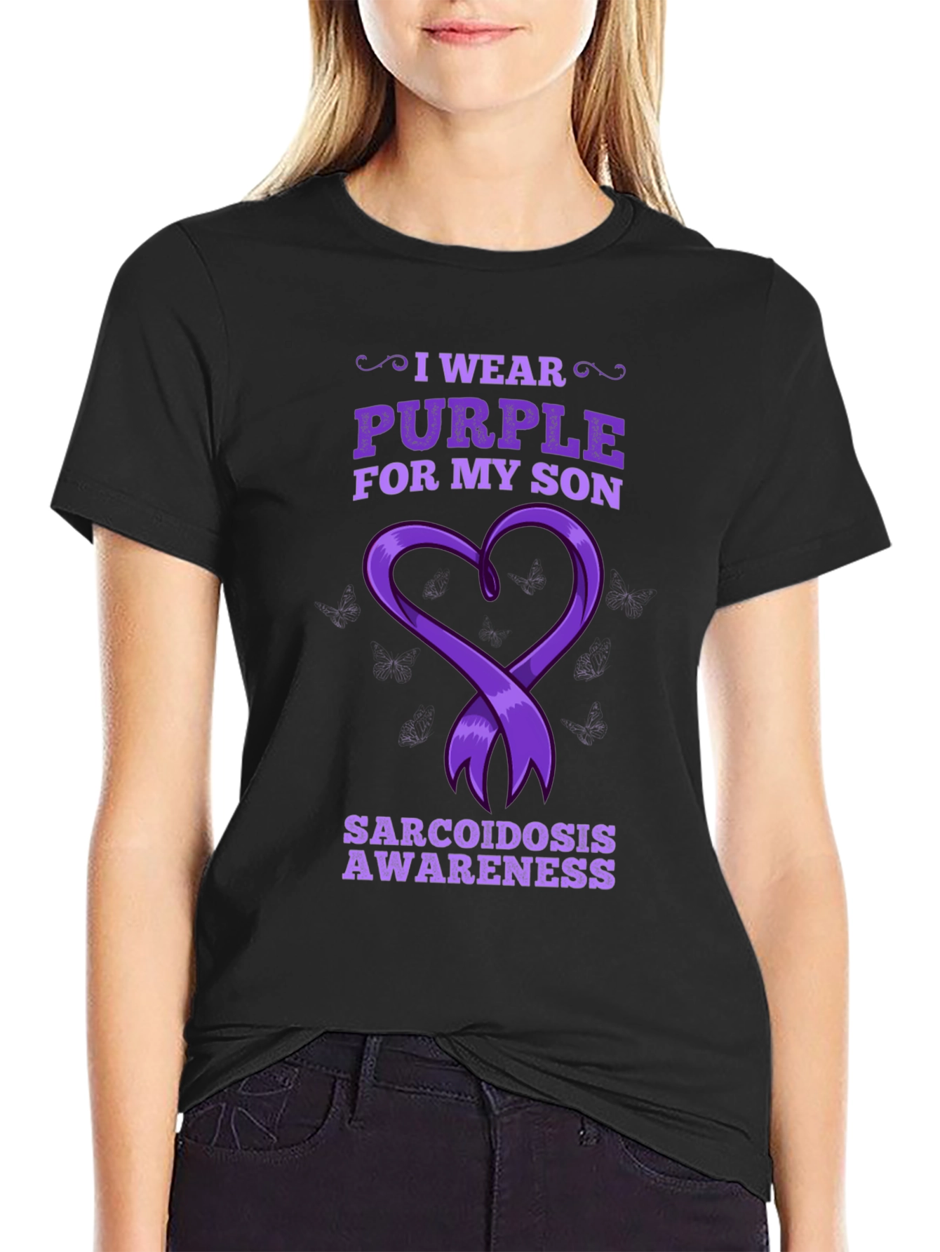 I Wear Purple For My Son Sarcoidosis Awareness T-Shirt