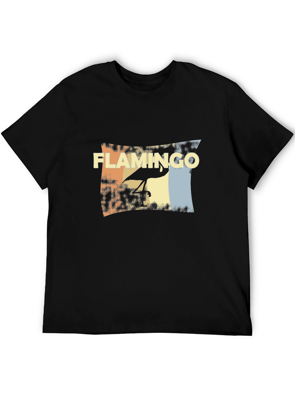 Retro Flamingo Graphic Tee - Stylish Black T-Shirt