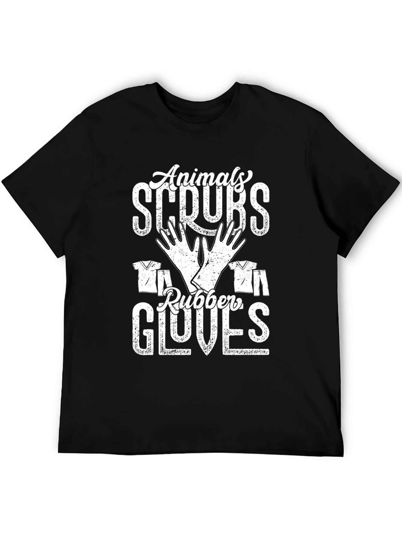 Animals Scrubs Rubber Gloves Tee - Veterinary T-Shirt