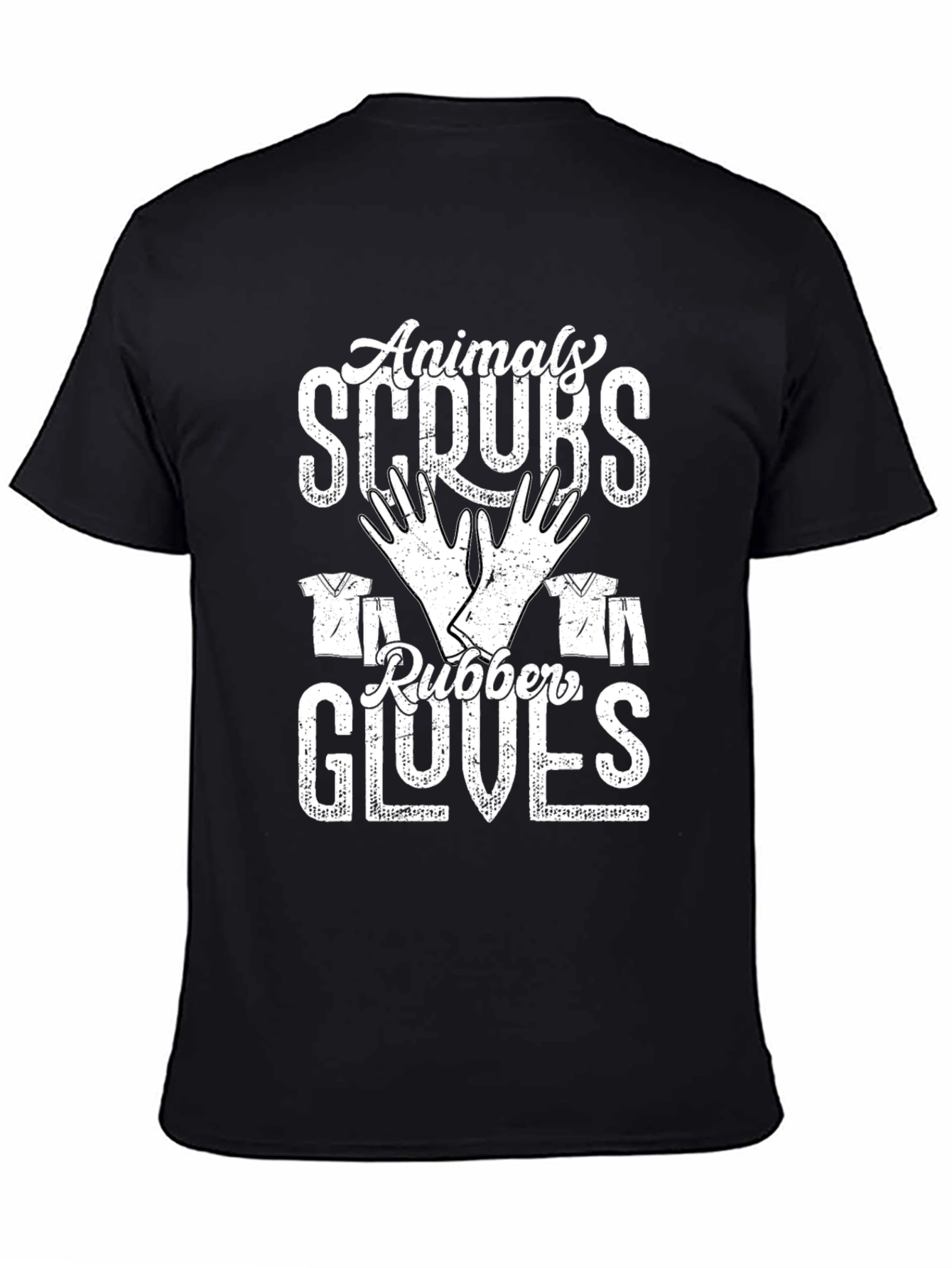 Animals Scrubs Rubber Gloves Tee - Veterinary T-Shirt