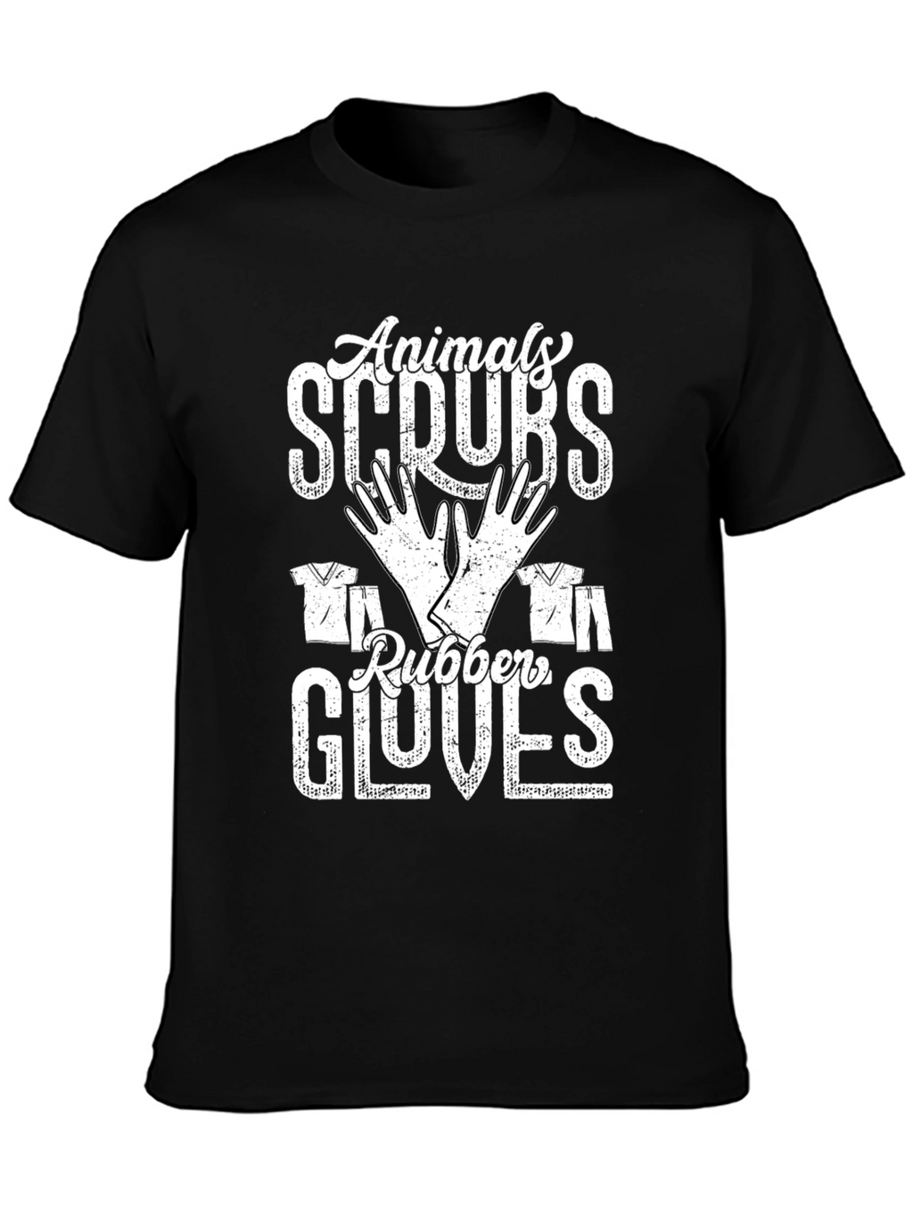 Animals Scrubs Rubber Gloves Tee - Veterinary T-Shirt