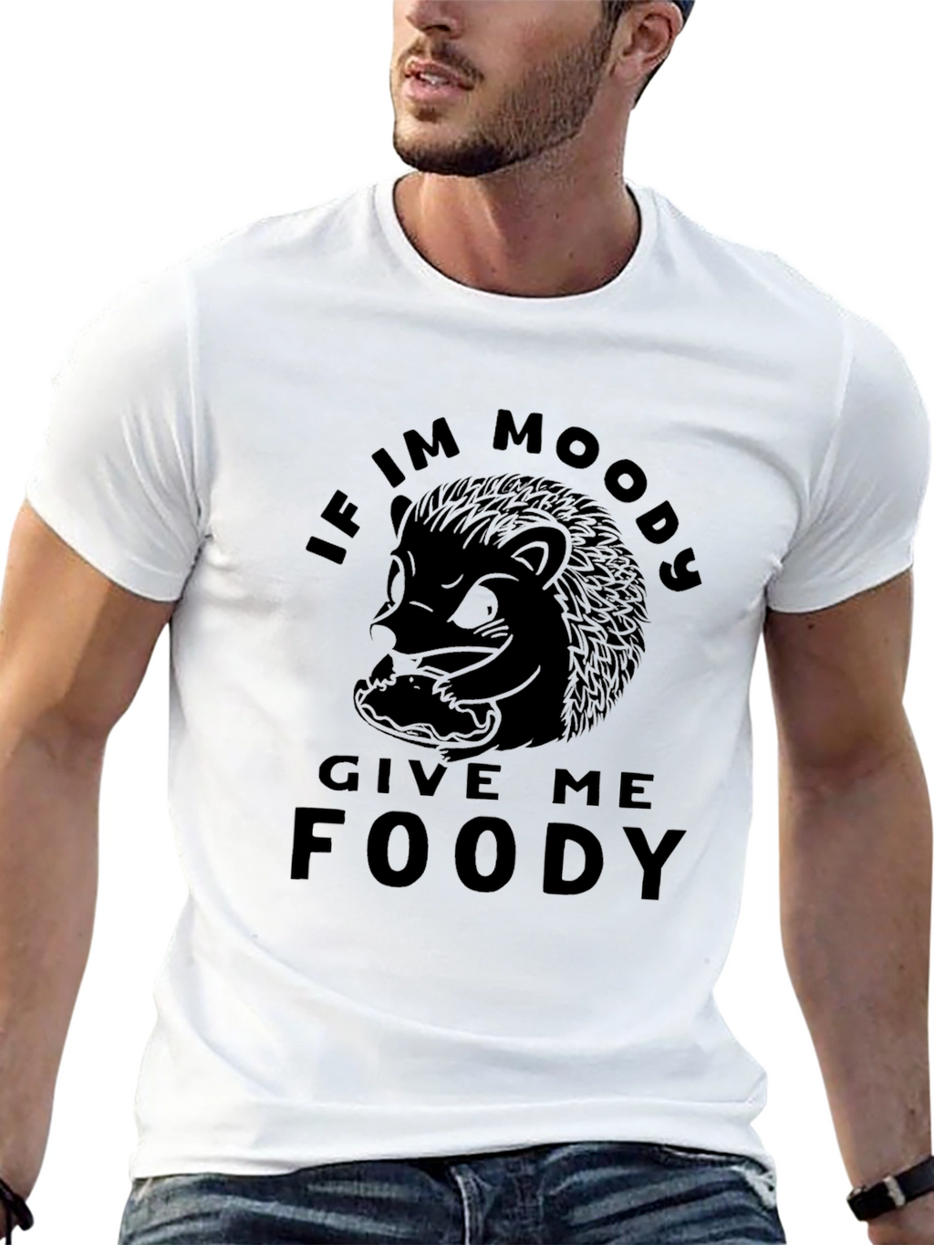 Moody Hedgehog Foody T-Shirt - Funny Graphic Tee