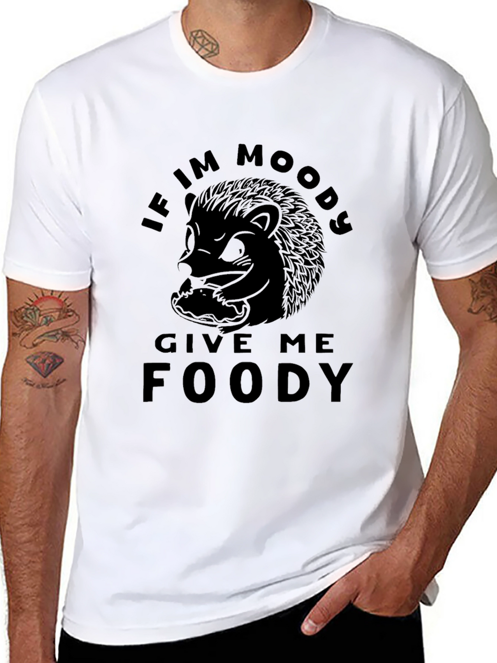 Moody Hedgehog Foody T-Shirt - Funny Graphic Tee