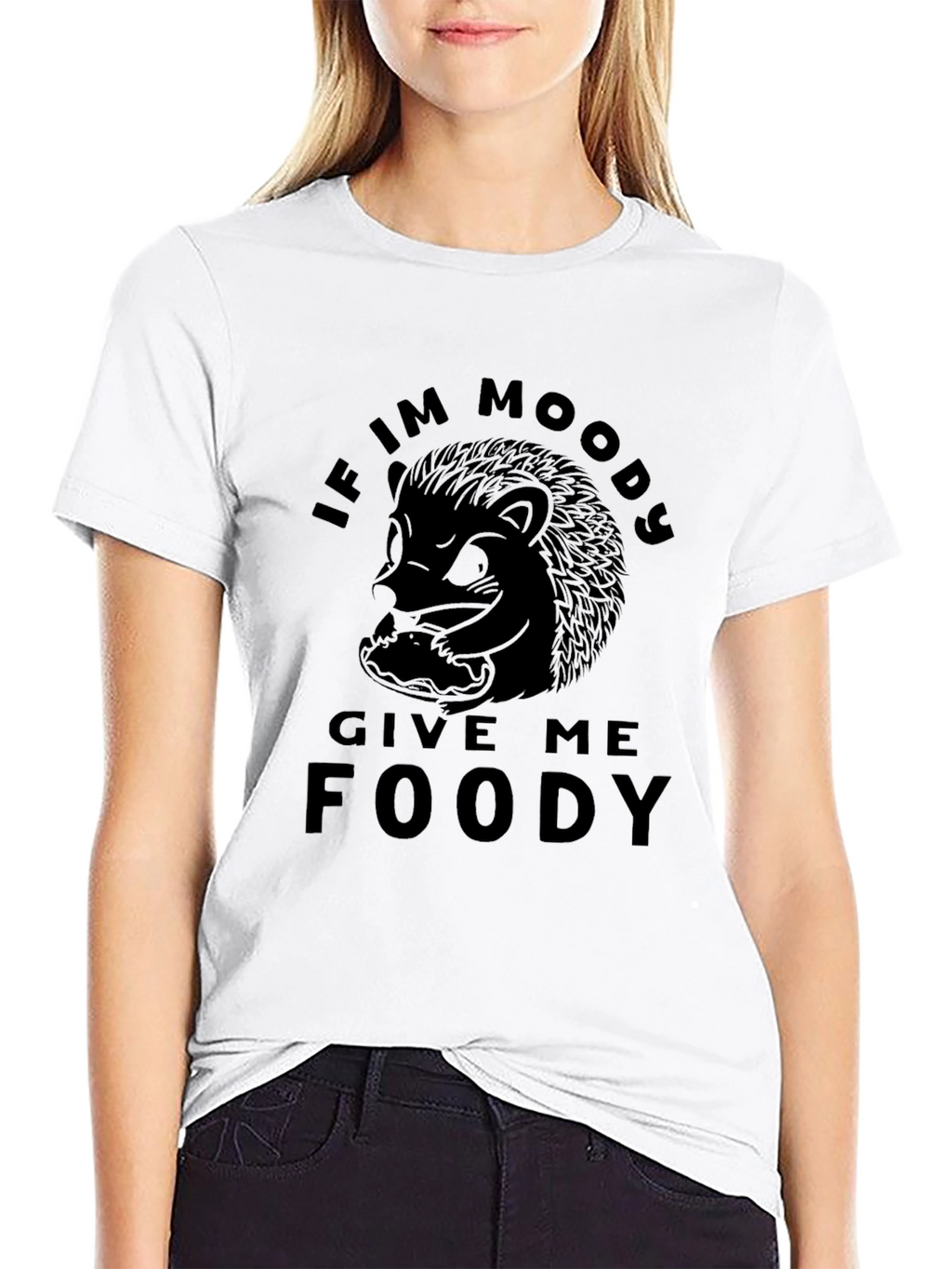 Moody Hedgehog Foody T-Shirt - Funny Graphic Tee