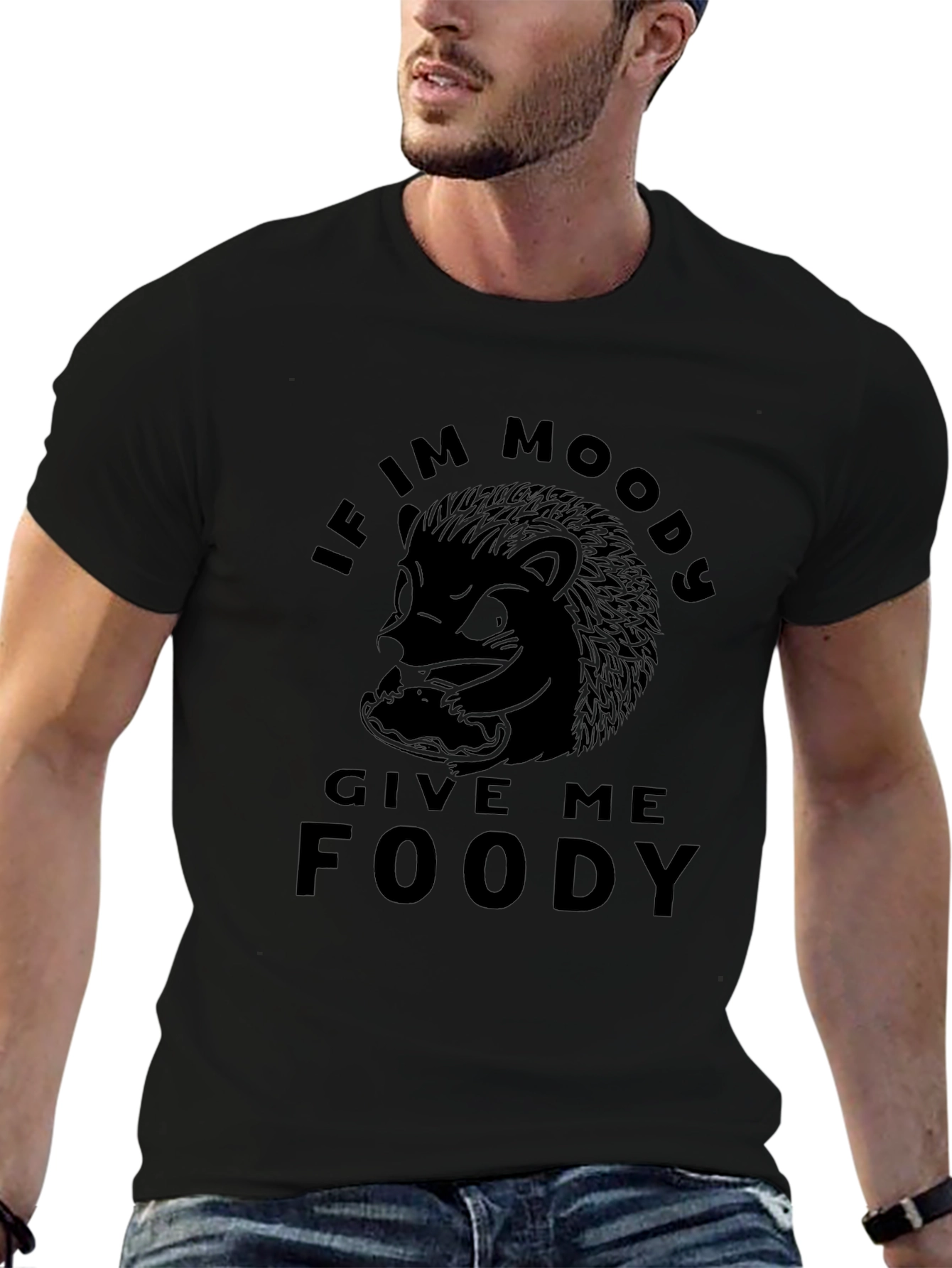 Moody Hedgehog Foody T-Shirt - Funny Graphic Tee