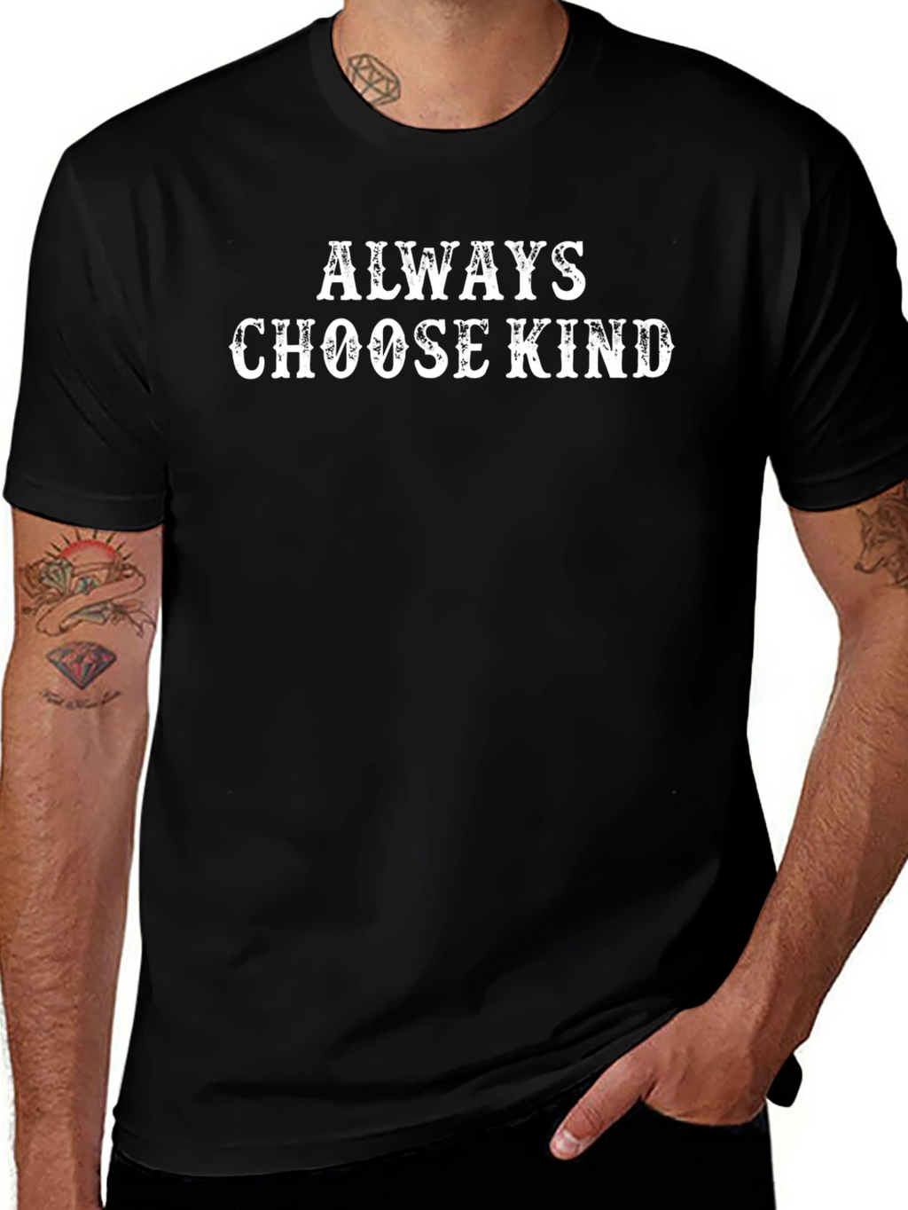 Always Choose Kind Black Graphic T-Shirt