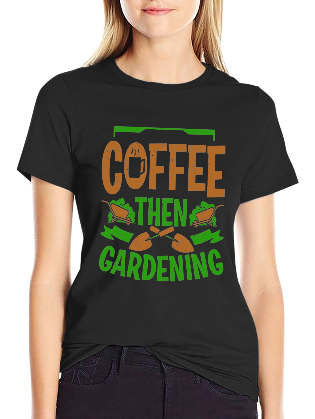 Coffee Then Gardening Graphic T-Shirt