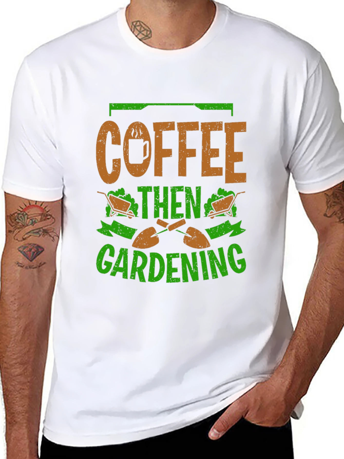 Coffee Then Gardening Graphic T-Shirt