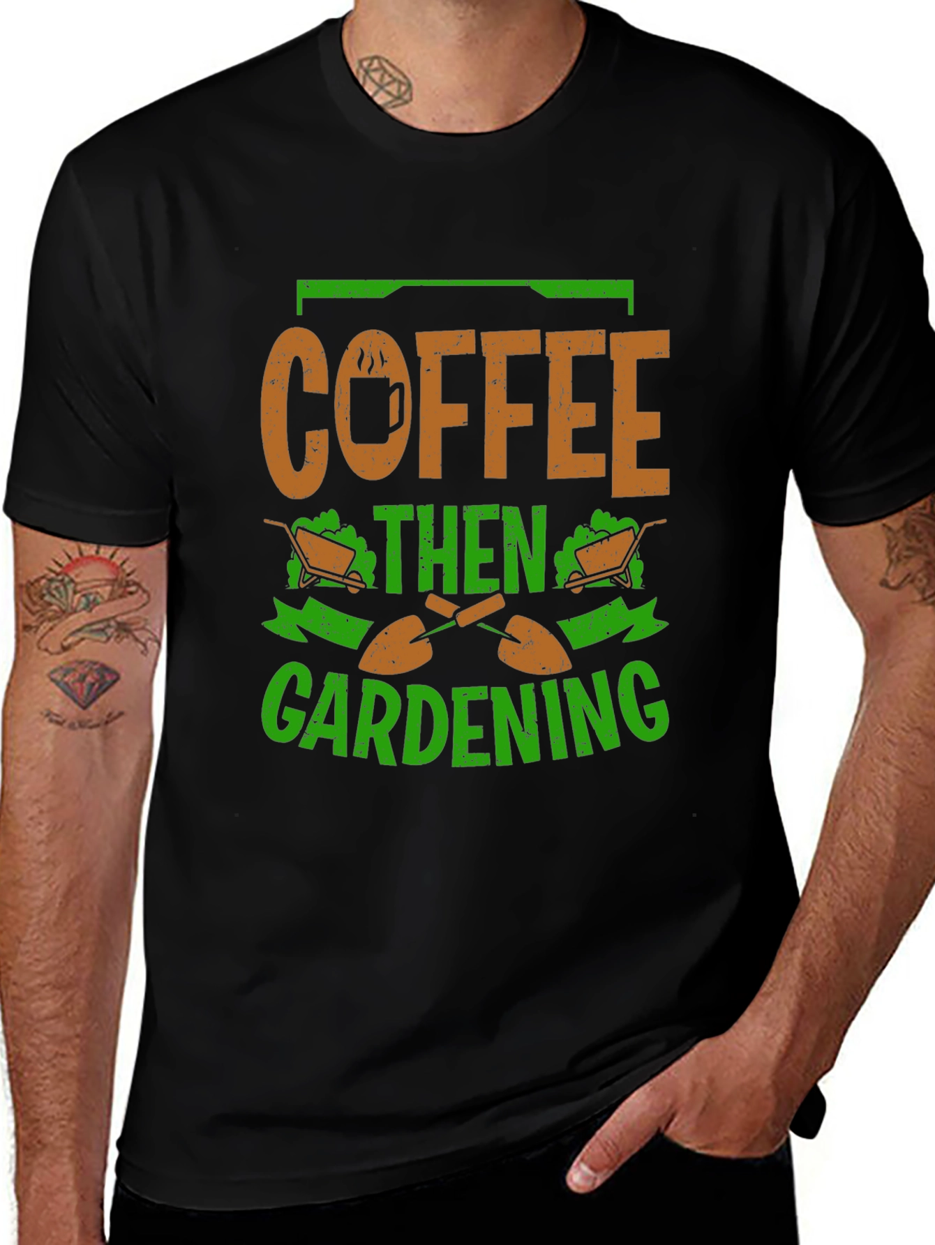 Coffee Then Gardening Graphic T-Shirt