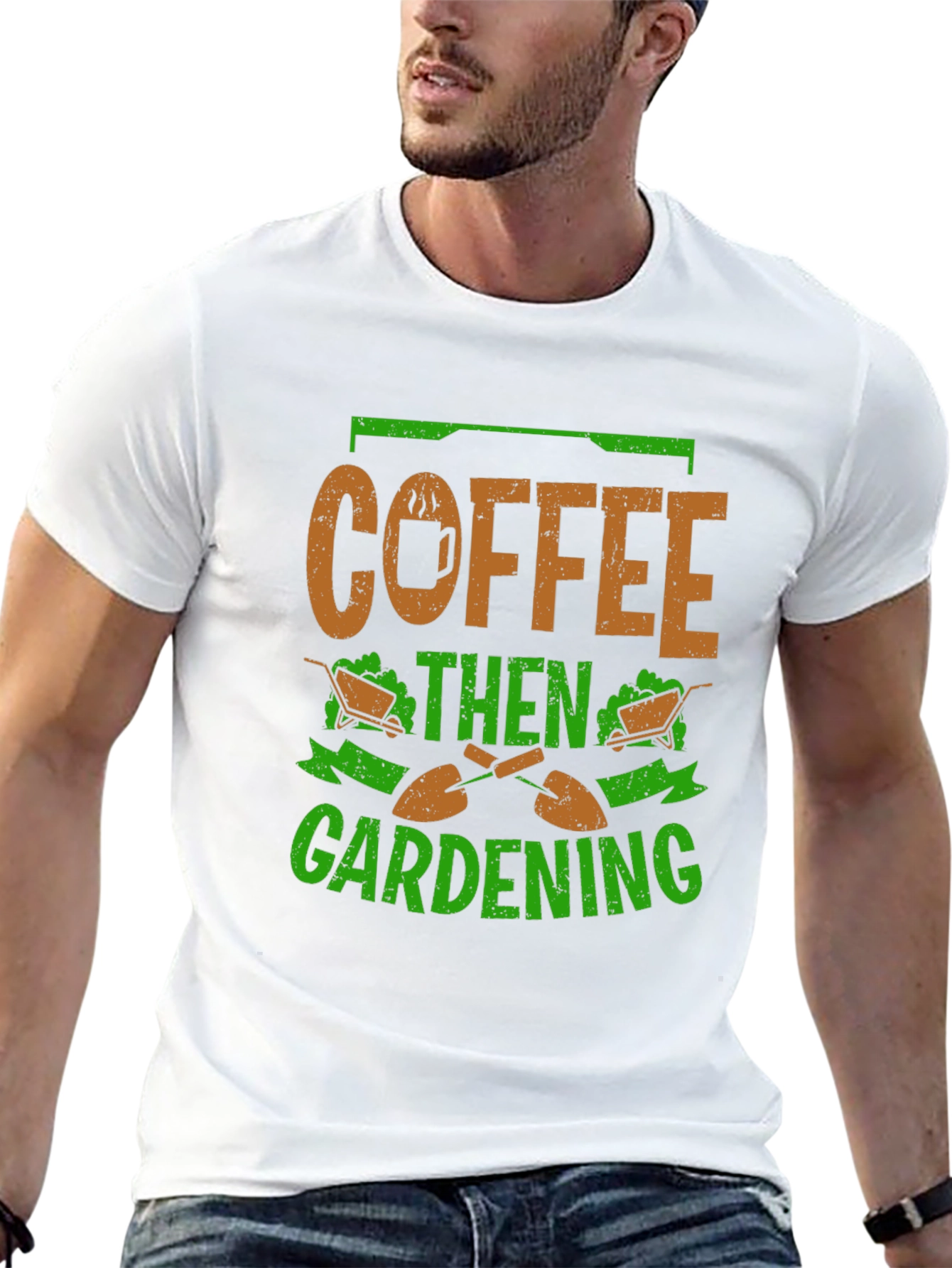 Coffee Then Gardening Graphic T-Shirt