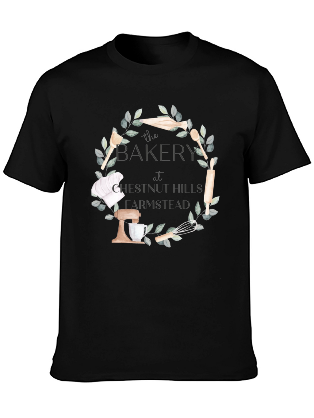 Bakers Wreath T-Shirt - Chestnut Hills Larmshlad Bakery