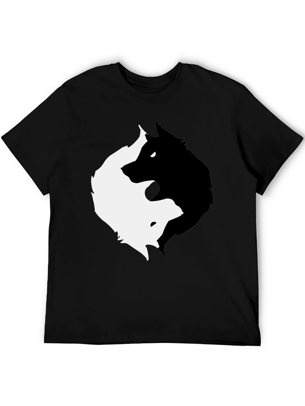 Yin Yang Wolf Graphic T-Shirt