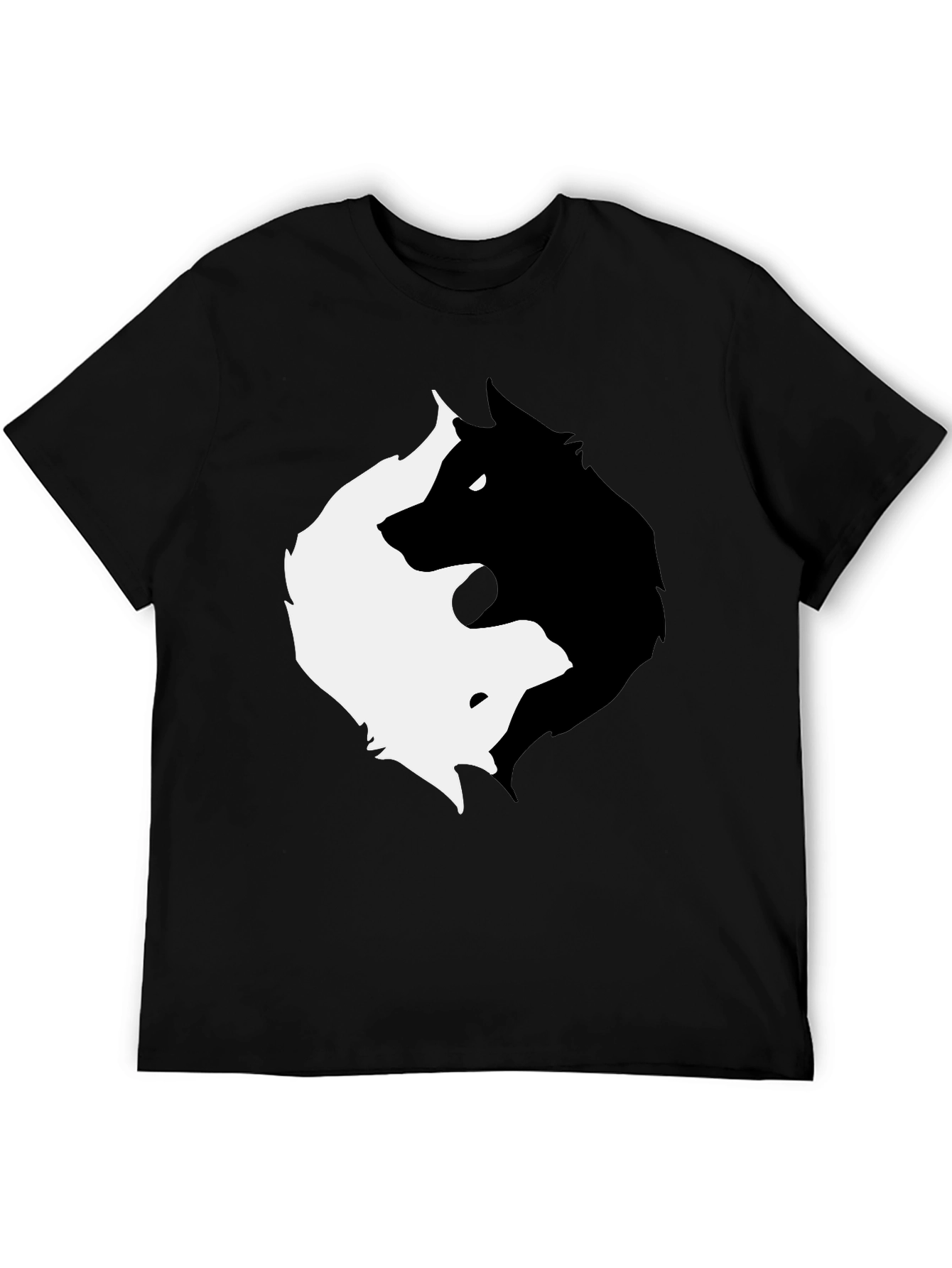 Yin Yang Wolf Graphic T-Shirt
