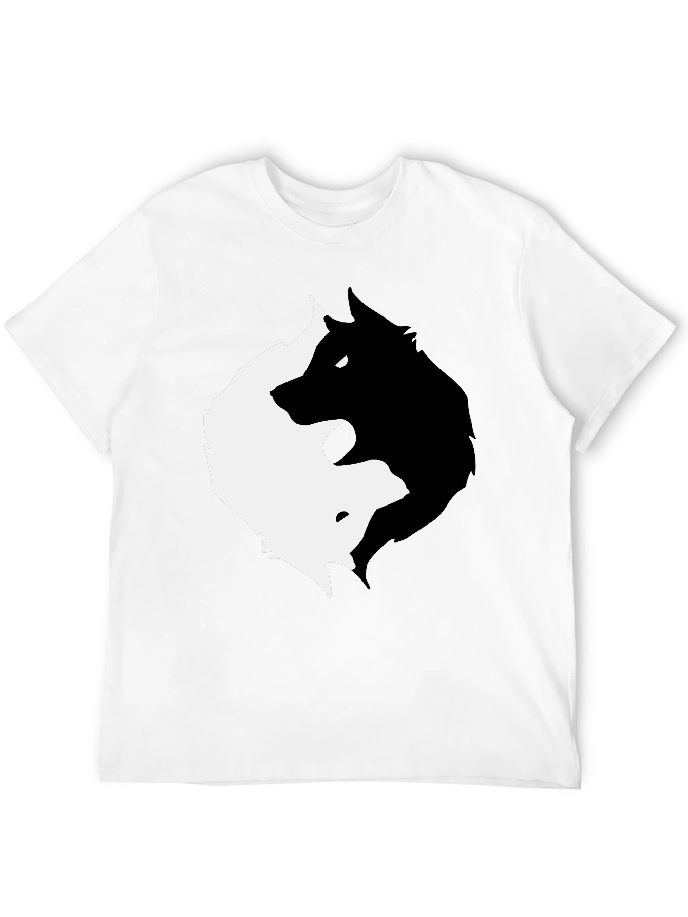 Yin Yang Wolf Graphic T-Shirt