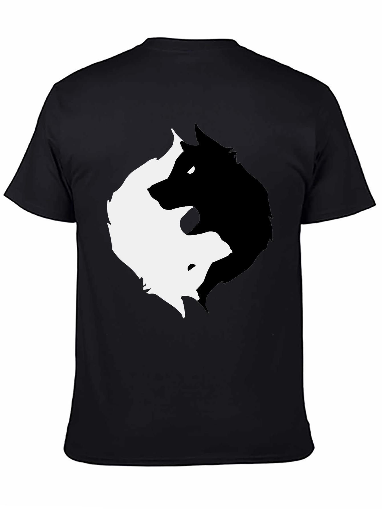 Yin Yang Wolf Graphic T-Shirt