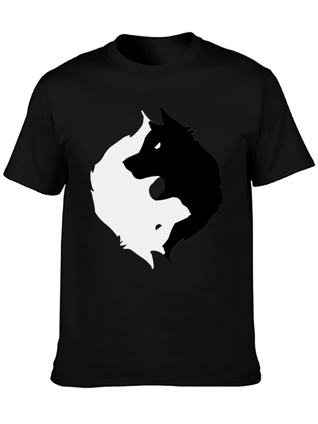 Yin Yang Wolf Graphic T-Shirt