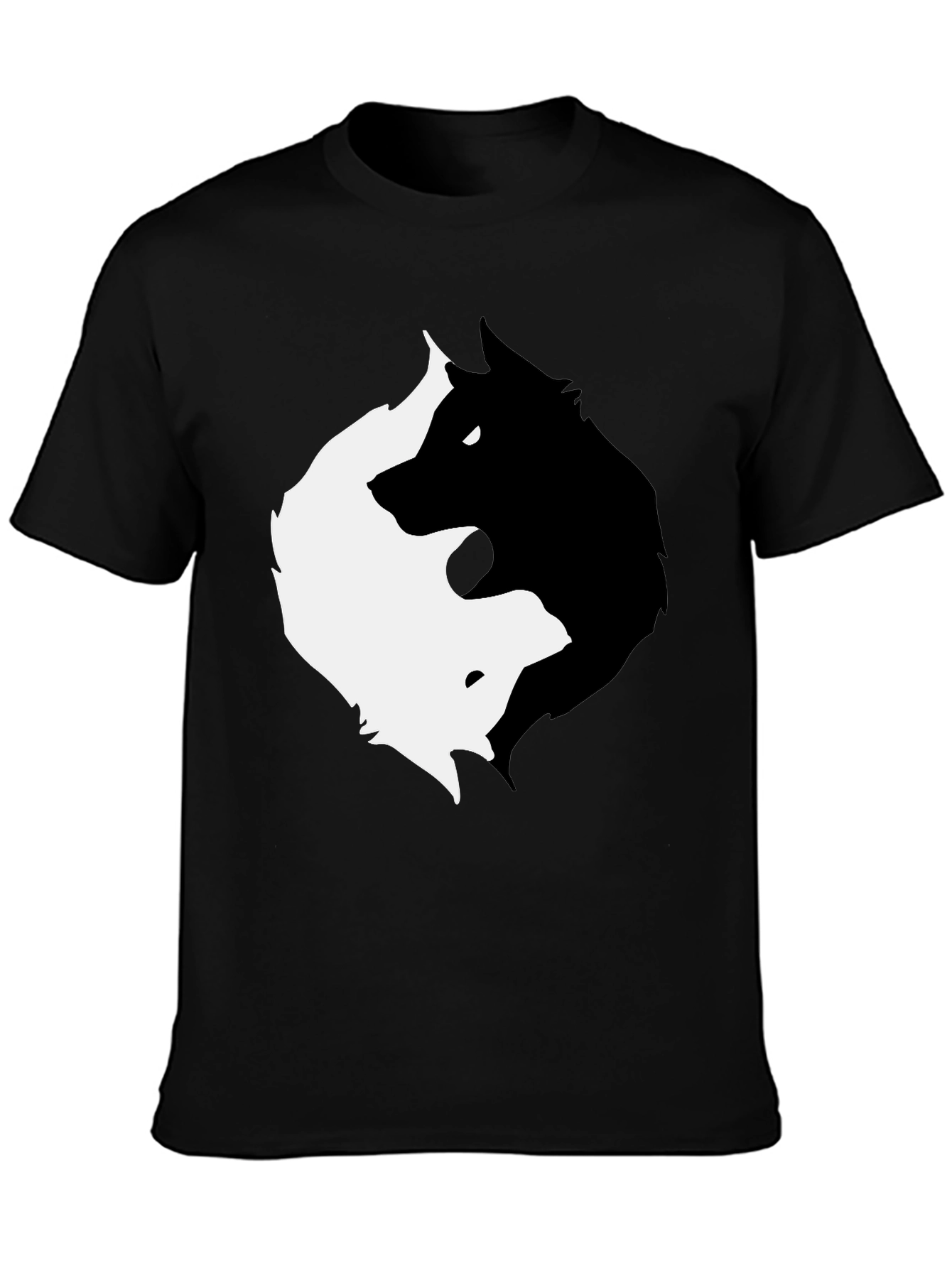Yin Yang Wolf Graphic T-Shirt