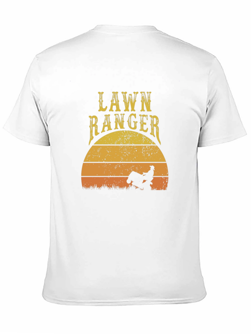 Lawn Ranger Graphic T-Shirt - Ride-On Mower Sunset Design