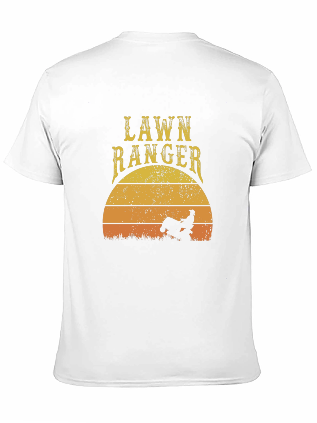 Lawn Ranger Graphic T-Shirt - Ride-On Mower Sunset Design