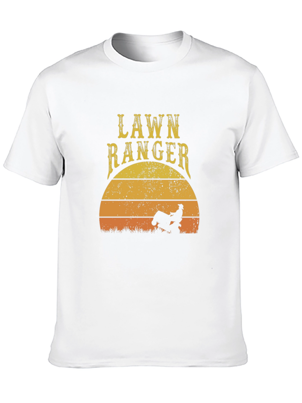 Lawn Ranger Graphic T-Shirt - Ride-On Mower Sunset Design