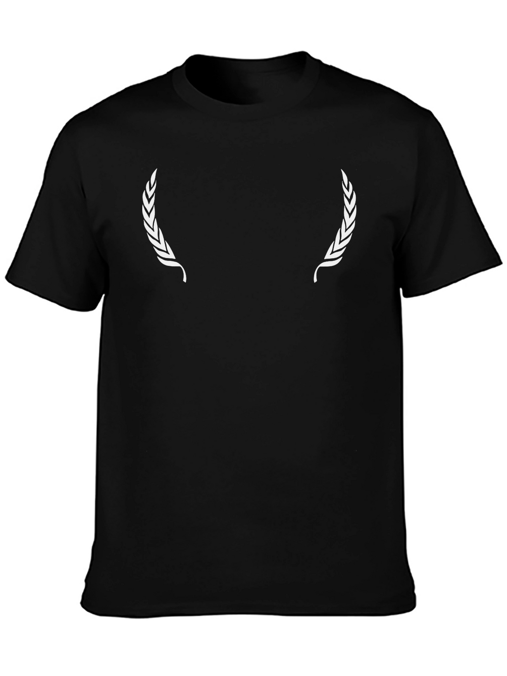 Mens Black T-Shirt with Laurel Wreath Design