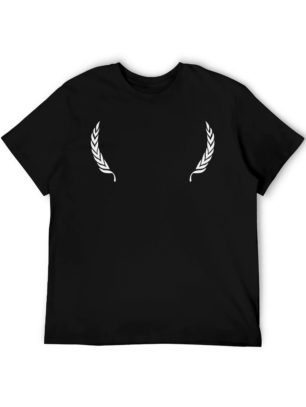 Mens Black T-Shirt with Laurel Wreath Design