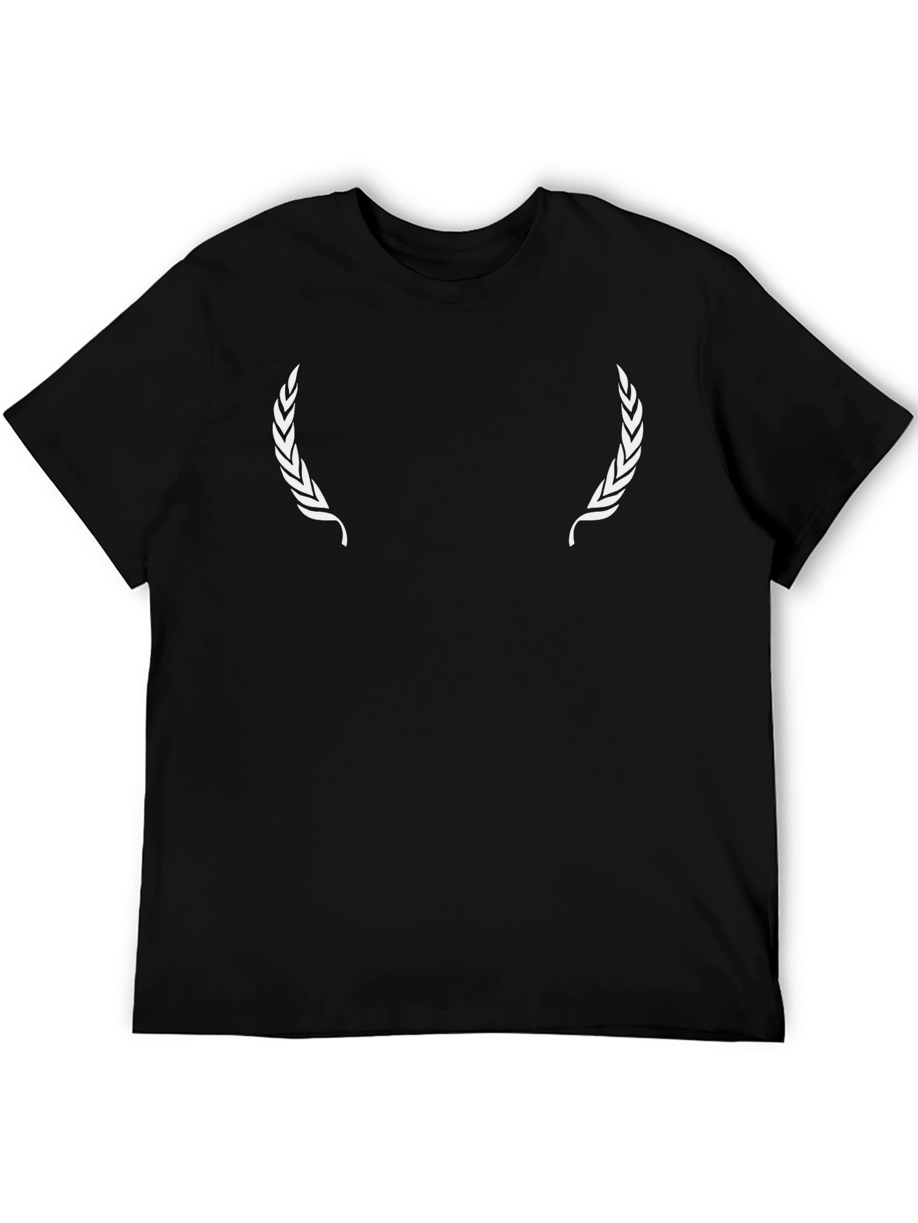 Mens Black T-Shirt with Laurel Wreath Design