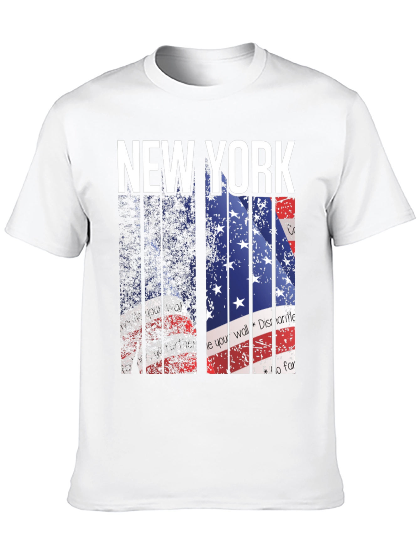New York American Flag Print Mens T-Shirt