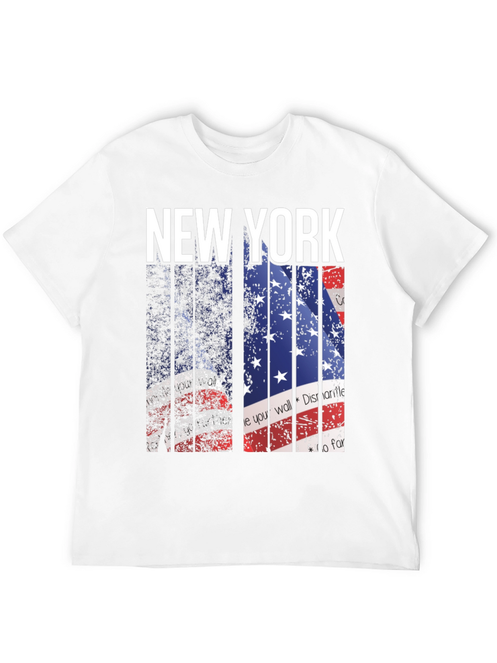 New York American Flag Print Mens T-Shirt