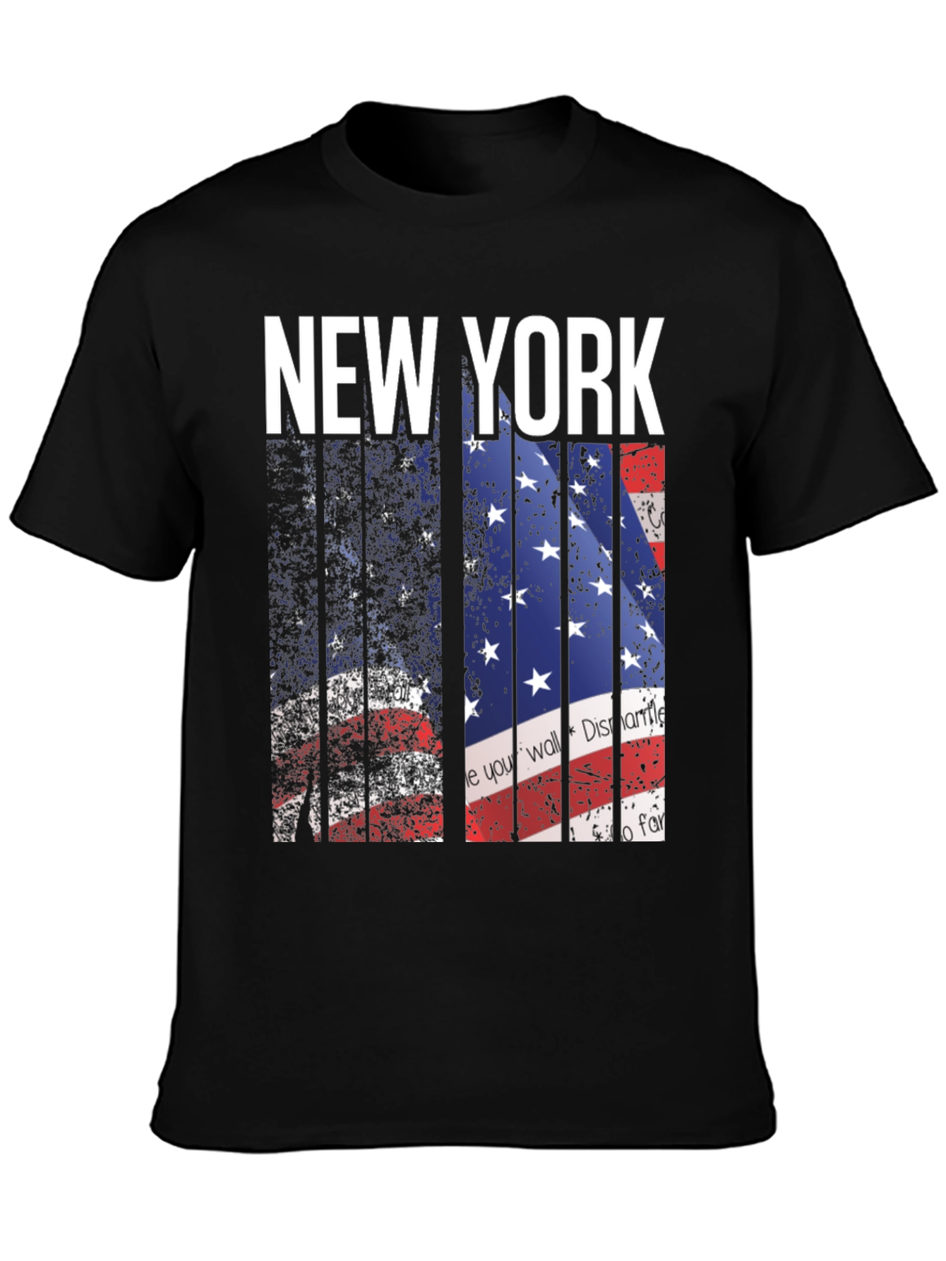 New York American Flag Print Mens T-Shirt
