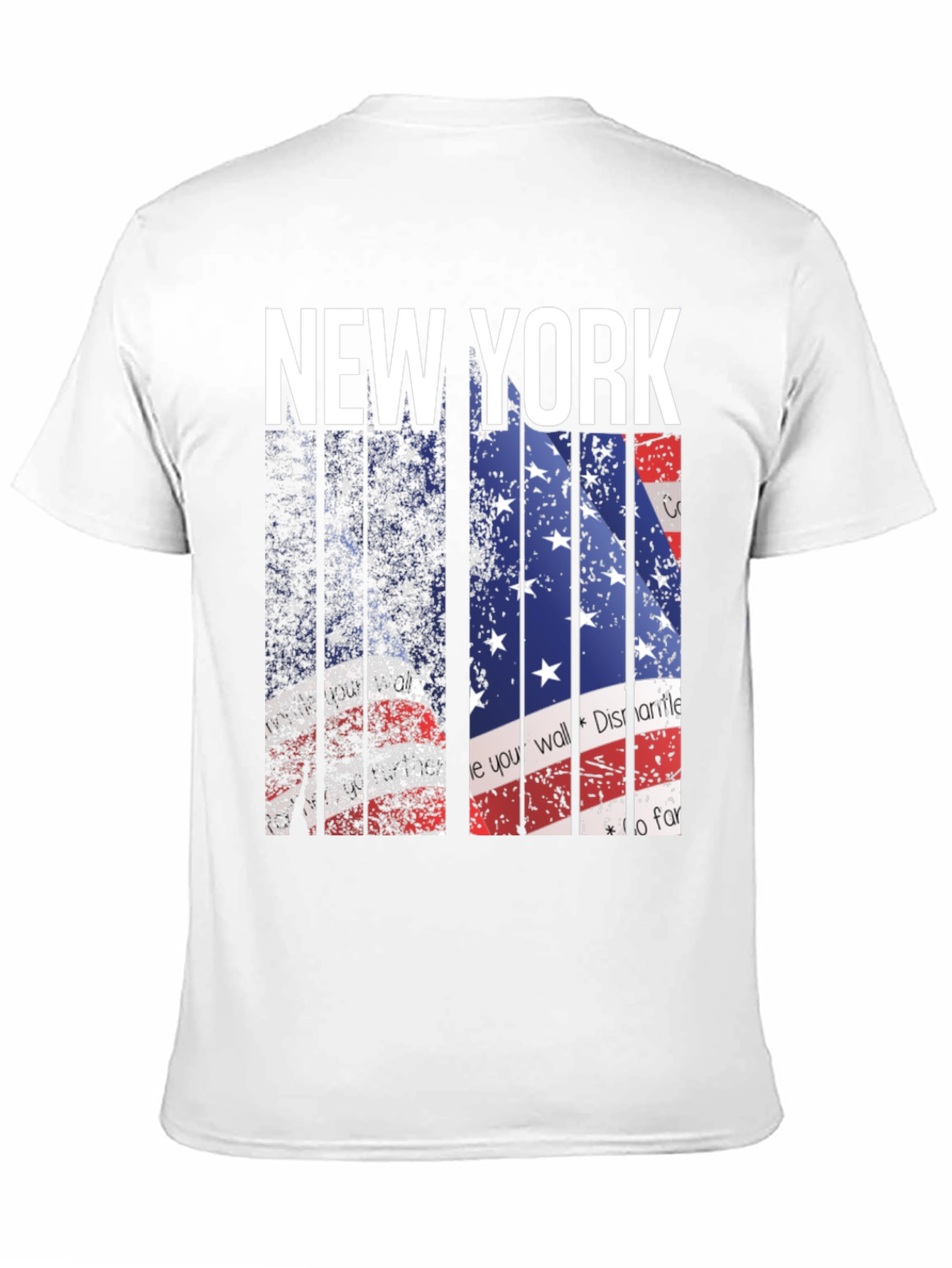 New York American Flag Print Mens T-Shirt