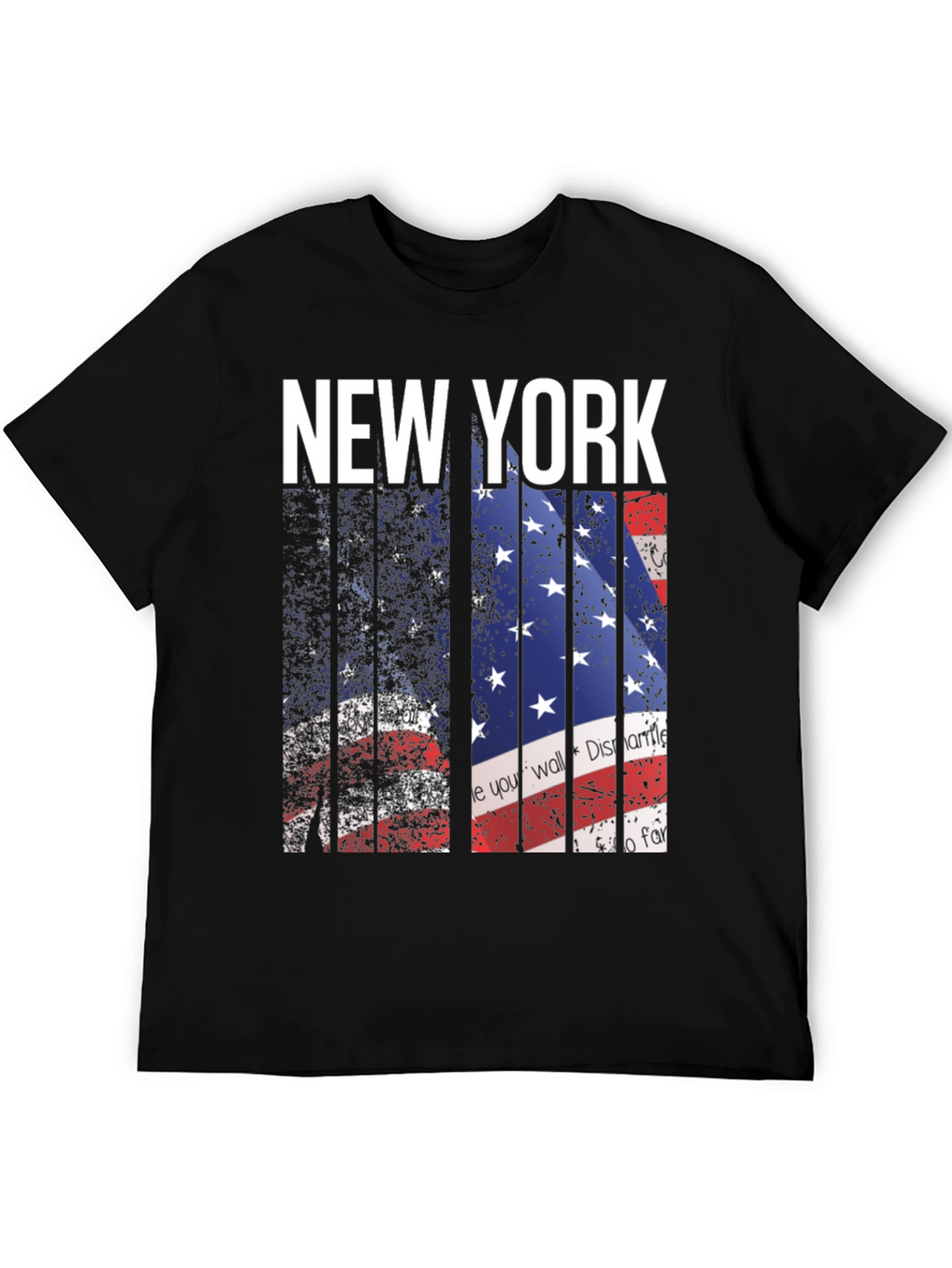 New York American Flag Print Mens T-Shirt