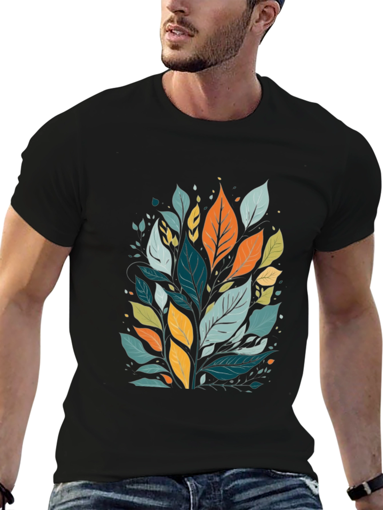 Leaf Print Tee - Modern Style