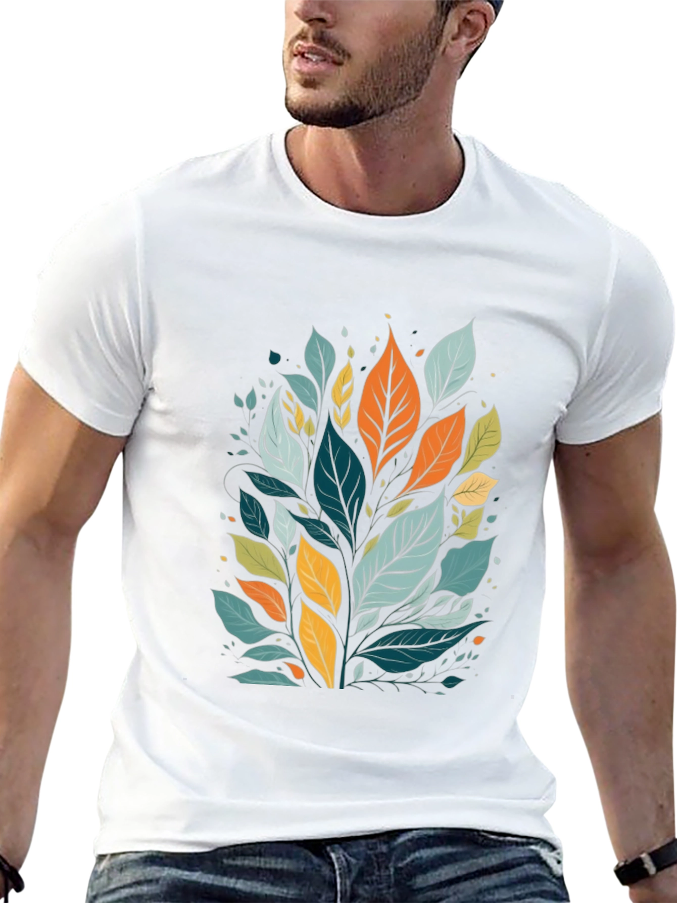 Leaf Print Tee - Modern Style