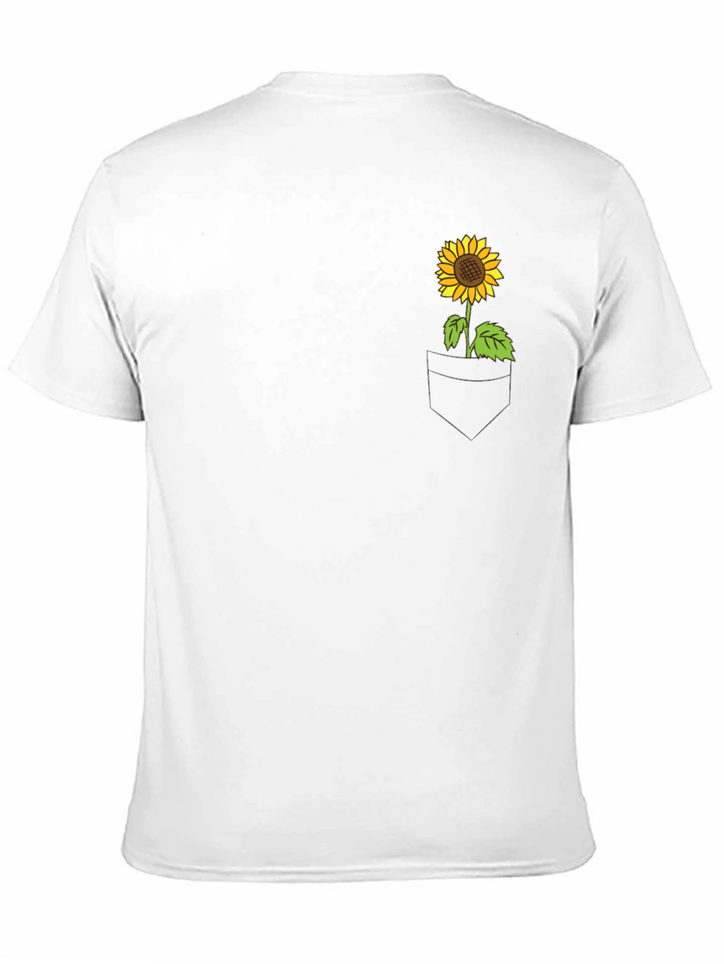 Sunflower Pocket Graphic Tee - Casual Black T-Shirt