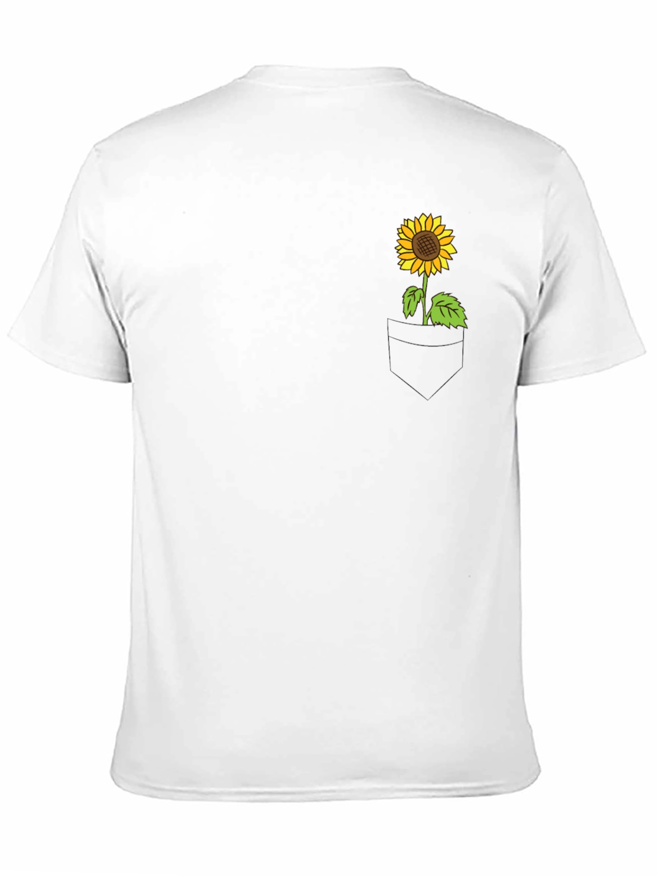 Sunflower Pocket Graphic Tee - Casual Black T-Shirt