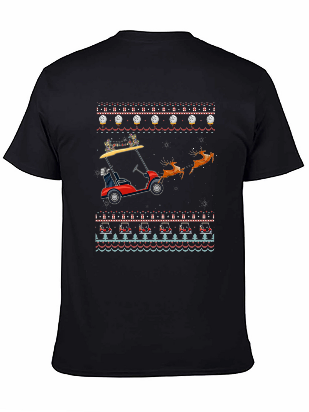 Christmas Golf Cart Ugly Sweater T-Shirt