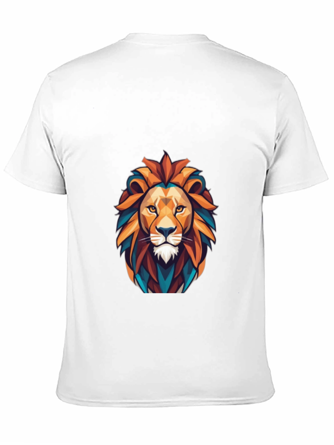 Geometric Lion Graphic Black T-Shirt - Stylish Mens Tee