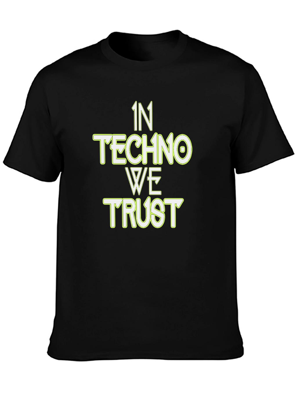 In Techno We Trust Black Graphic Tee