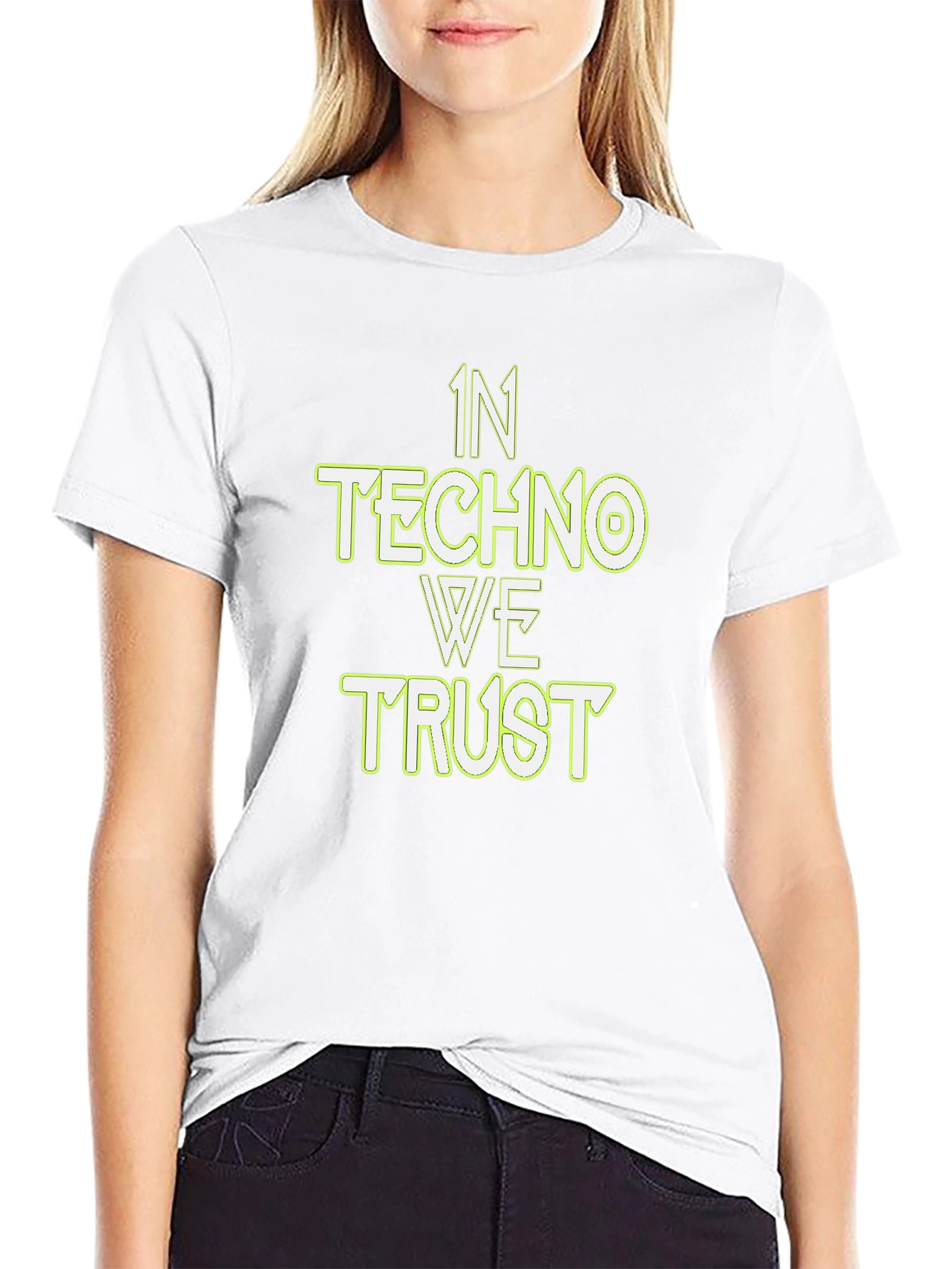 In Techno We Trust Black Graphic Tee