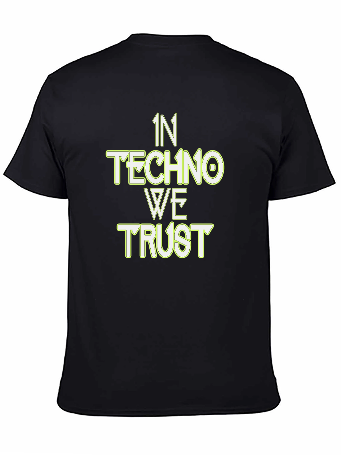 In Techno We Trust Black Graphic Tee