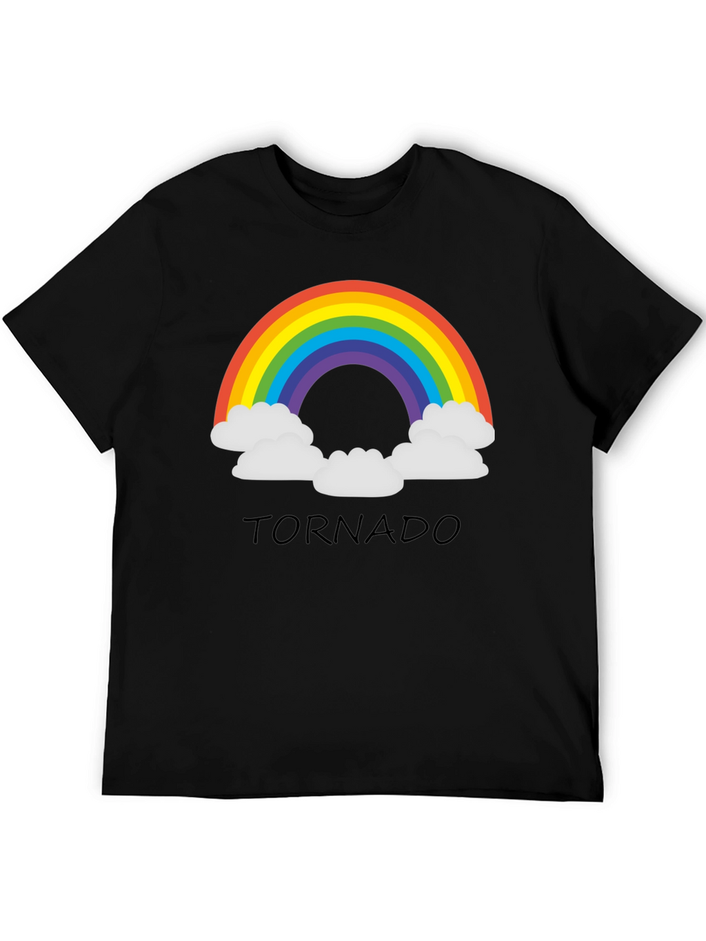 Rainbow Tornado Black T-Shirt