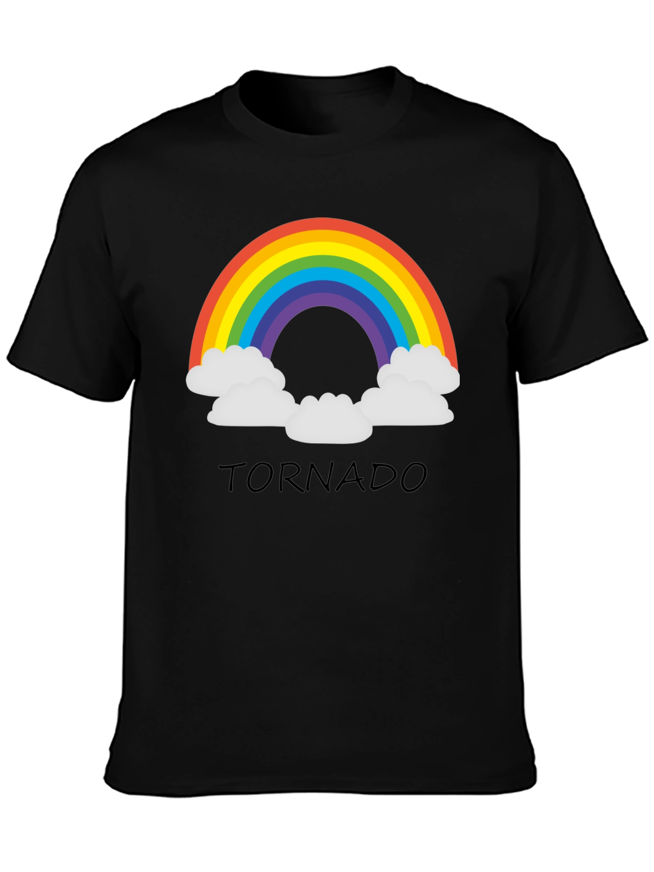 Rainbow Tornado Black T-Shirt