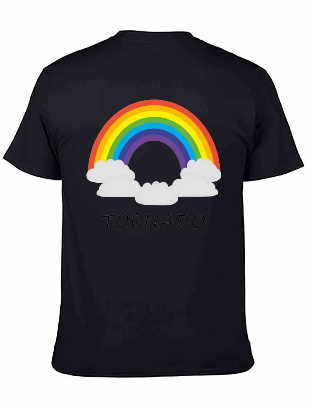 Rainbow Tornado Black T-Shirt