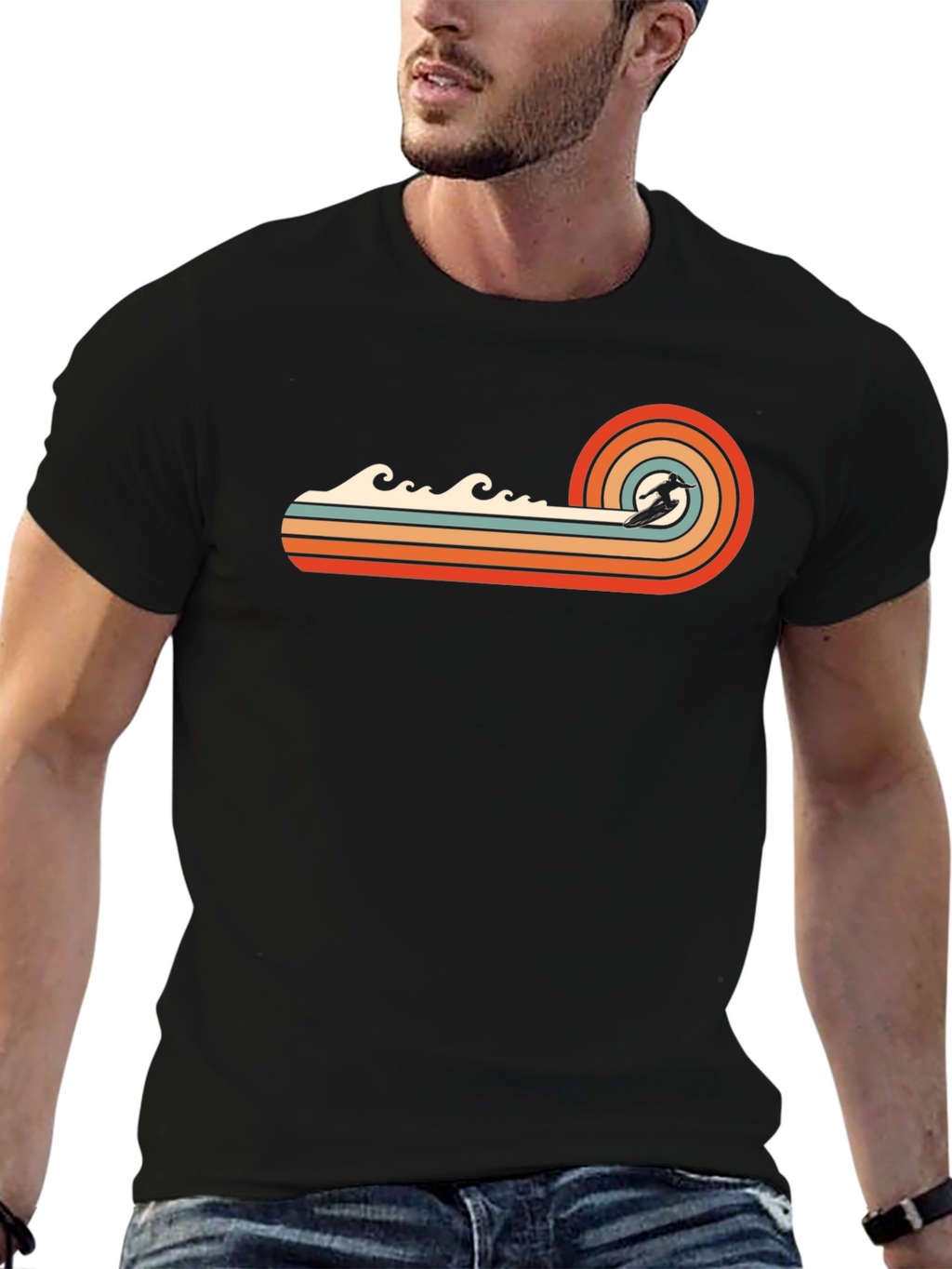 Retro Surfer Wave T-Shirt